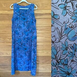 Cut Loose linen purple and blue floral maxi dress